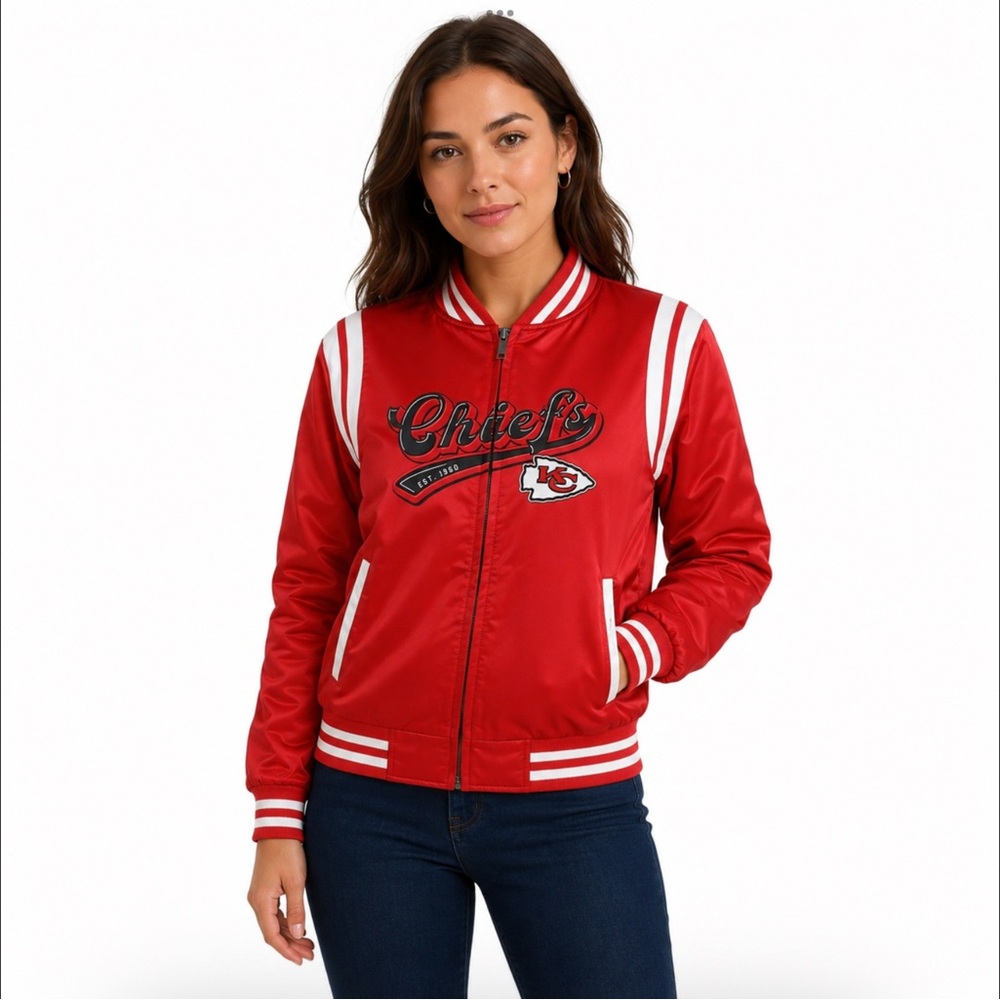 Kansas City Chiefs WEAR by Erin Andrews Women's Bomber Full-Zip Jacket Red